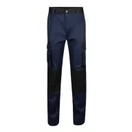   Pantaloni din twill cu buzunare multiple in doua tonuri, Unisex, 2502E12943, Velilla, Poliester, Bumbac, Albastru, 36