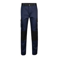   Pantaloni din twill cu buzunare multiple in doua tonuri, Unisex, 2502E12948, Velilla, Poliester, Bumbac, Albastru, 46