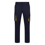   Pantaloni extensibili cu buzunare multiple, in doua tonuri, Unisex, 2502E11516, Velilla, Bumbac, Poliester, Albastru, 38