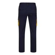   Pantaloni extensibili cu buzunare multiple, in doua tonuri, Unisex, 2502E11516, Velilla, Bumbac, Poliester, Albastru, 38