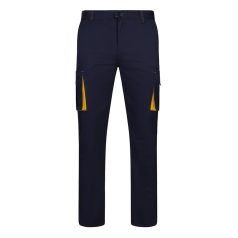   Pantaloni extensibili cu buzunare multiple, in doua tonuri, Unisex, 2502E11561, Velilla, Bumbac, Poliester, Albastru, 58
