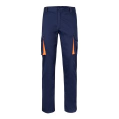   Pantaloni extensibili cu buzunare multiple, in doua tonuri, Unisex, 2502E11507, Velilla, Bumbac, Poliester, Albastru, 34