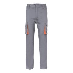   Pantaloni extensibili cu buzunare multiple, in doua tonuri, Unisex, 2502E11592, Velilla, Bumbac, Poliester, Gri, 42