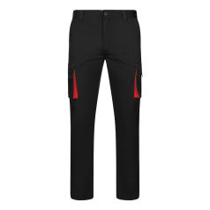   Pantaloni extensibili cu buzunare multiple, in doua tonuri, Unisex, 2502E11644, Velilla, Bumbac, Poliester, Negru, 36