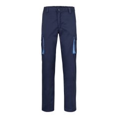   Pantaloni extensibili cu buzunare multiple, in doua tonuri, Unisex, 2502E11515, Velilla, Bumbac, Poliester, Albastru, 36