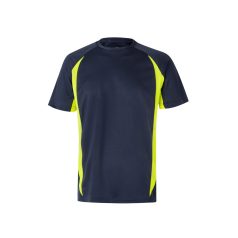   Tricou tehnic bicolor, Unisex, 2502E13280, Velilla, Poliester, Bumbac, Albastru, 3XL