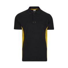   Tricou polo pique bicolor cu maneca scurta, Unisex, 2502E13451, Velilla, Bumbac, Poliester, Negru, M