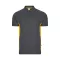 Tricou polo pique bicolor cu maneca scurta, Unisex, 2502E13411, Velilla, Bumbac, Poliester, Gri, L
