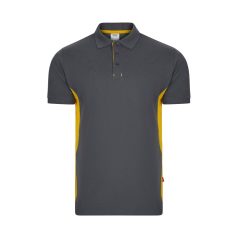   Tricou polo pique bicolor cu maneca scurta, Unisex, 2502E13431, Velilla, Bumbac, Poliester, Gri, XS