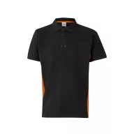   Tricou polo pique bicolor cu maneca scurta, Unisex, 2502E13452, Velilla, Bumbac, Poliester, Negru, M