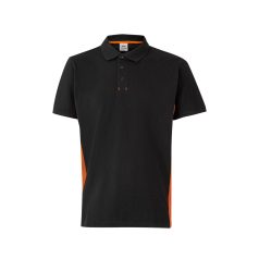   Tricou polo pique bicolor cu maneca scurta, Unisex, 2502E13452, Velilla, Bumbac, Poliester, Negru, M