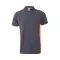 Tricou polo pique bicolor cu maneca scurta, Unisex, 2502E13402, Velilla, Bumbac, Poliester, Gri, 2XL