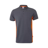   Tricou polo pique bicolor cu maneca scurta, Unisex, 2502E13417, Velilla, Bumbac, Poliester, Gri, M