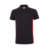   Tricou polo pique bicolor cu maneca scurta, Unisex, 2502E13439, Velilla, Bumbac, Poliester, Negru, 2XL