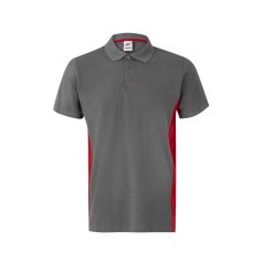   Tricou polo pique bicolor cu maneca scurta, Unisex, 2502E13429, Velilla, Bumbac, Poliester, Gri, XL