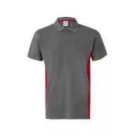   Tricou polo pique bicolor cu maneca scurta, Unisex, 2502E13434, Velilla, Bumbac, Poliester, Gri, XS