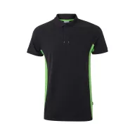   Tricou polo pique bicolor cu maneca scurta, Unisex, 2502E13445, Velilla, Bumbac, Poliester, Negru, 3XL