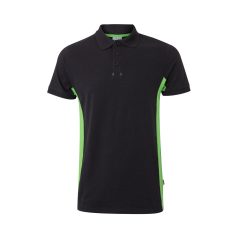   Tricou polo pique bicolor cu maneca scurta, Unisex, 2502E13455, Velilla, Bumbac, Poliester, Negru, M