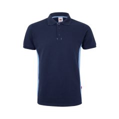   Tricou polo pique bicolor cu maneca scurta, Unisex, 2502E13370, Velilla, Bumbac, Poliester, Albastru, 2XL