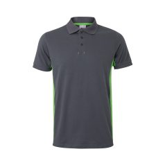   Tricou polo pique bicolor cu maneca scurta, Unisex, 2502E13420, Velilla, Bumbac, Poliester, Gri, M