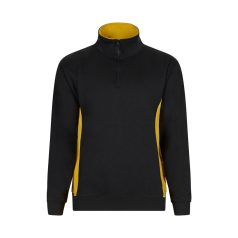   Bluza bicolora din terry, Unisex, 2502E13546, Velilla, Poliester, Bumbac, Negru, 3XL