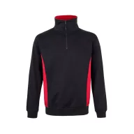   Bluza bicolora din terry, Unisex, 2502E13544, Velilla, Poliester, Bumbac, Negru, 2XL