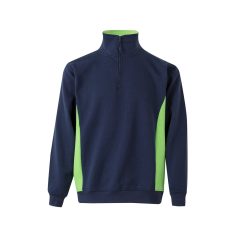   Bluza bicolora din terry, Unisex, 2502E13484, Velilla, Poliester, Bumbac, Albastru, L