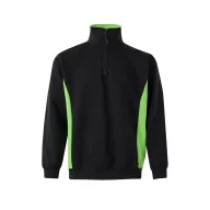   Bluza bicolora din terry, Unisex, 2502E13560, Velilla, Poliester, Bumbac, Negru, M