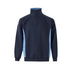   Bluza bicolora din terry, Unisex, 2502E13490, Velilla, Poliester, Bumbac, Albastru, M