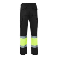   Pantaloni din twill in doua tonuri, Unisex, 2502E11066, Velilla, Poliester, Bumbac, Negru, L
