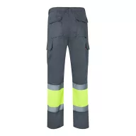   Pantaloni din twill in doua tonuri, Unisex, 2502E11056, Velilla, Poliester, Bumbac, Gri, L