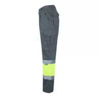   Pantaloni din twill in doua tonuri, Unisex, 2502E11056, Velilla, Poliester, Bumbac, Gri, L