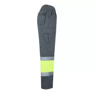   Pantaloni din twill in doua tonuri, Unisex, 2502E11056, Velilla, Poliester, Bumbac, Gri, L