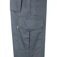   Pantaloni din twill in doua tonuri, Unisex, 2502E11056, Velilla, Poliester, Bumbac, Gri, L