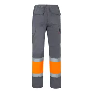   Pantaloni din twill in doua tonuri, Unisex, 2502E11055, Velilla, Poliester, Bumbac, Gri, 3XL
