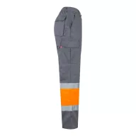   Pantaloni din twill in doua tonuri, Unisex, 2502E11055, Velilla, Poliester, Bumbac, Gri, 3XL
