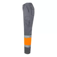   Pantaloni din twill in doua tonuri, Unisex, 2502E11057, Velilla, Poliester, Bumbac, Gri, L