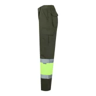   Pantaloni din twill in doua tonuri, Unisex, 2502E11080, Velilla, Poliester, Bumbac, Verde armata, S
