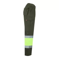  Pantaloni din twill in doua tonuri, Unisex, 2502E11080, Velilla, Poliester, Bumbac, Verde armata, S