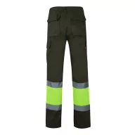   Pantaloni din twill bicolor cu buzunare multiple, Unisex, 2502E13173, Velilla, Poliester, Bumbac, Verde armata, 2XL