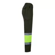   Pantaloni din twill bicolor cu buzunare multiple, Unisex, 2502E13173, Velilla, Poliester, Bumbac, Verde armata, 2XL