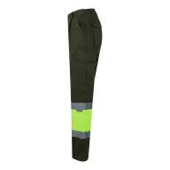   Pantaloni din twill bicolor cu buzunare multiple, Unisex, 2502E13178, Velilla, Poliester, Bumbac, Verde armata, XL