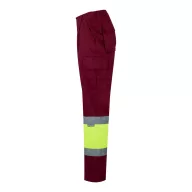   Pantaloni din twill bicolor cu buzunare multiple, Unisex, 2502E13146, Velilla, Poliester, Bumbac, Burgundy, M