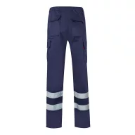   Pantaloni din twill cu buzunare multiple, Unisex, 2502E11017, Velilla, Poliester, Bumbac, Albastru, 3XL