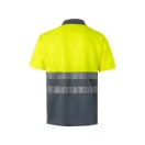 Tricou polo bicolor cu maneci scurte, Unisex, 2502E11264, Velilla, Poliester, Gri, 2XL