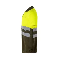   Tricou polo bicolor cu maneci scurte, Unisex, 2502E11290, Velilla, Poliester, Verde armata, L