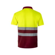   Tricou polo bicolor cu maneci scurte, Unisex, 2502E11261, Velilla, Poliester, Burgundy, M
