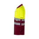 Tricou polo bicolor cu maneci scurte, Unisex, 2502E11263, Velilla, Poliester, Burgundy, XL