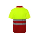 Tricou polo bicolor cu maneci scurte, Unisex, 2502E11240, Velilla, Bumbac, Poliester, Rosu, 4XL