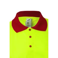   Tricou polo bicolor cu maneci scurte, Unisex, 2502E11240, Velilla, Bumbac, Poliester, Rosu, 4XL